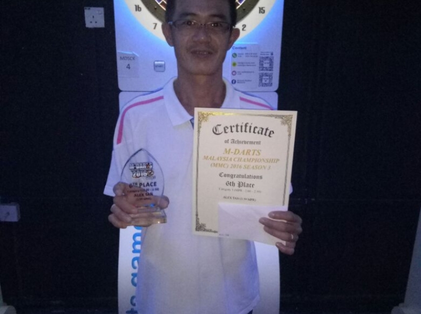 Picture M-Darts Malaysia Championship 2016 Season 3 winner